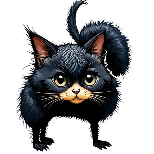 kitty emu style tattoo design idea