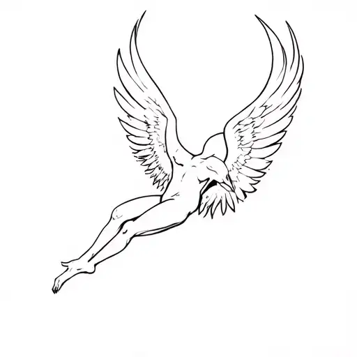 fallen angel lucifer falling tattoo design idea
