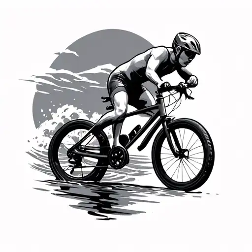 swim bike run tattoo design idea
