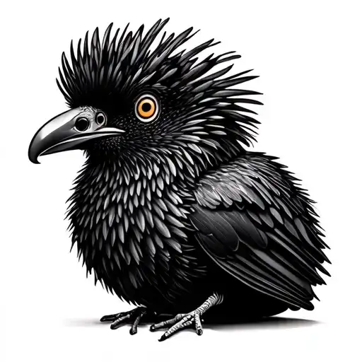 black kiwi bird with mclaren f1 logo incorporated symbolizing tattoo design idea