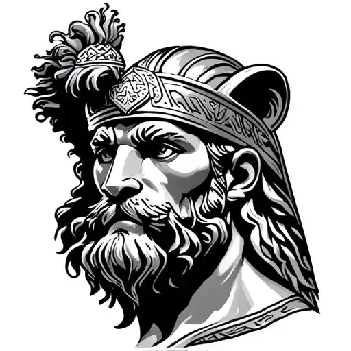 leonidas from acient greek tattoo design idea