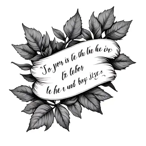 wraparound on the bicep of a branch of leaves with the verse John 15:5 in the middle tattoo design idea