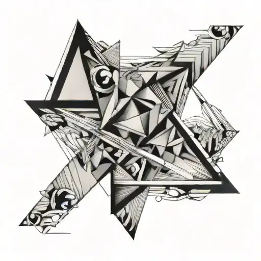 negative space geometry  tattoo design idea