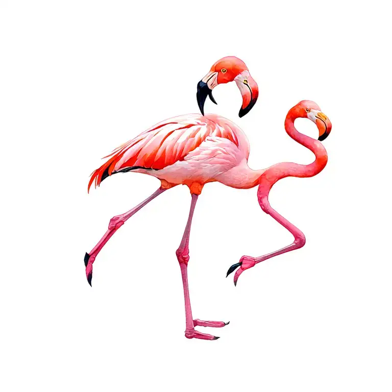 flamingo standing tattoo design idea