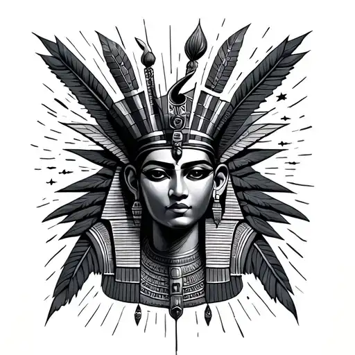 Black and grey Ancient Kemet / EgyptSpiritual African Indigenous AmericanAlchemy Life scienceShining stars  tattoo design idea