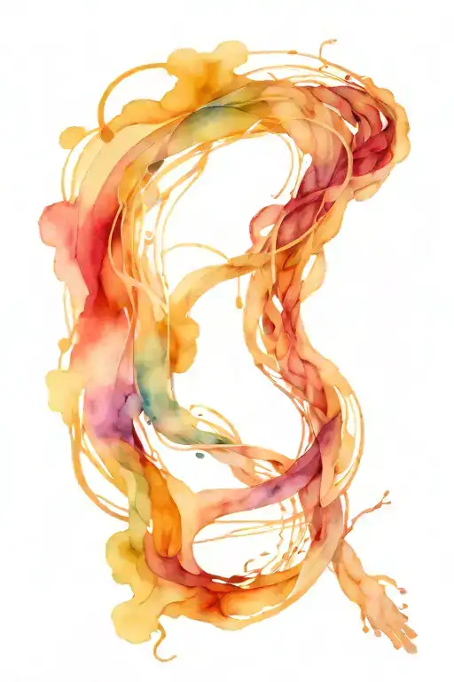 Abstract representation of the flow and movement of running tattoo design idea