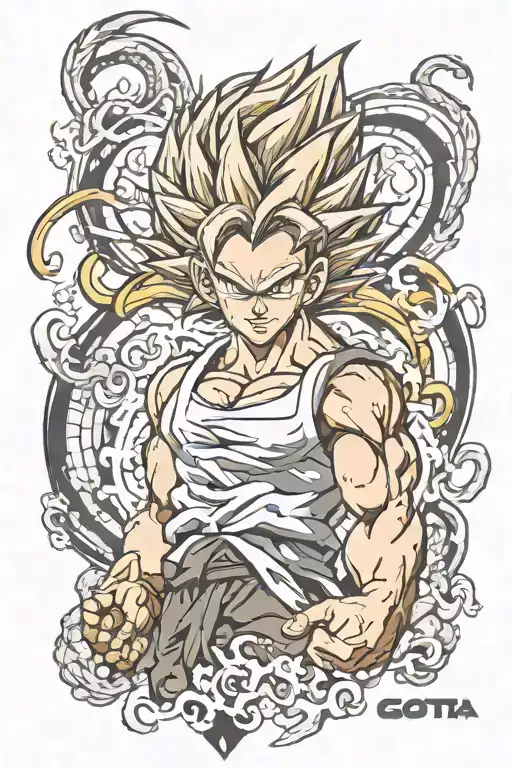 Gogeta Dragon Ball tattoo design idea