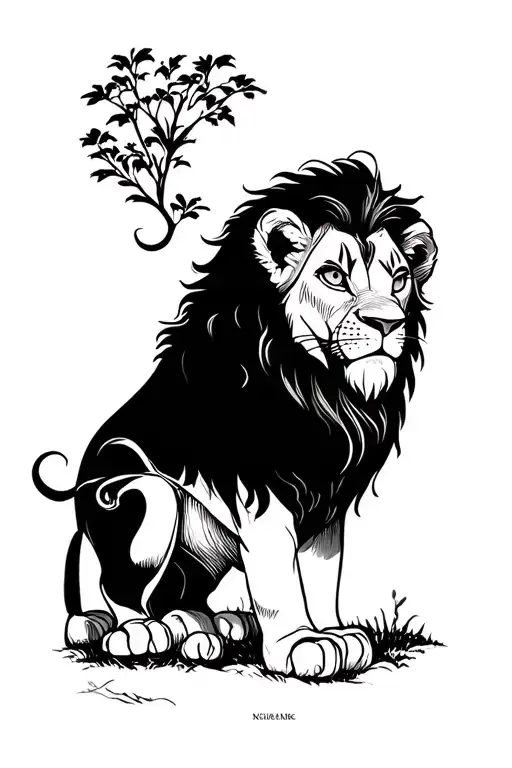 simba lion king tattoo design idea
