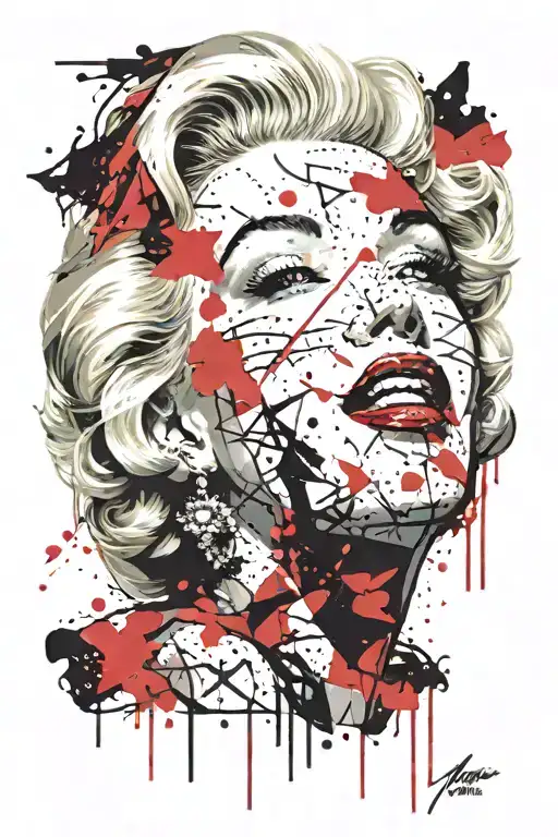 Marilyn Monroe send a kiss tattoo design idea