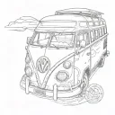Volkswagen bus tattoo design idea