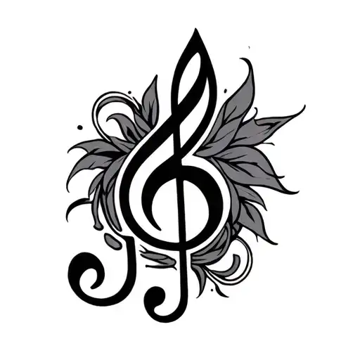 Treble Clef Bass Clef tattoo design idea