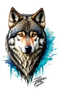 wolf animal tattoo design idea