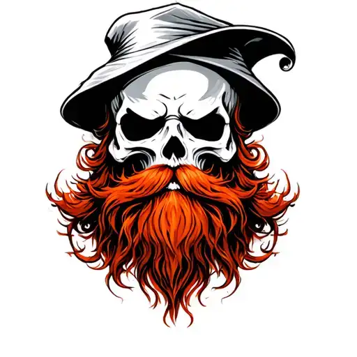 irish reaper with red beard tattoo design idea