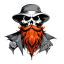 irish reaper with red beard tattoo design idea