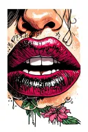 Lip tattoo design idea