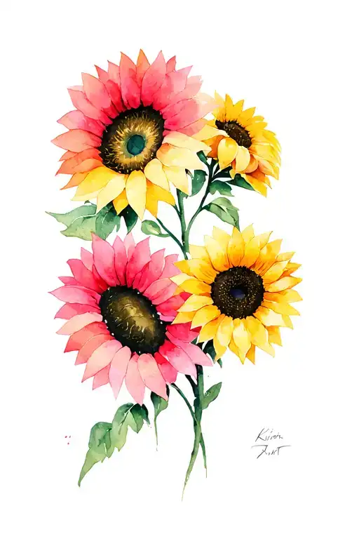 klimt kiss sunflowers tattoo design idea