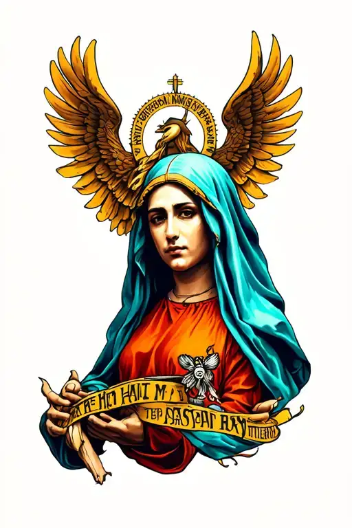 hail mary gangsta tattoo design idea