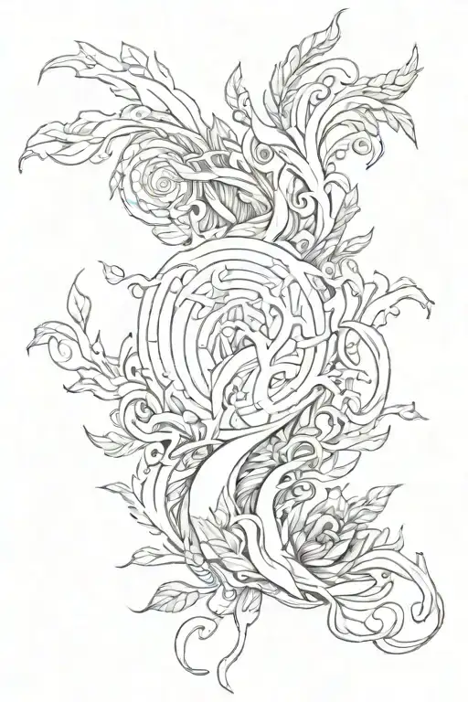 Elementa fire earth wind water tattoo design idea