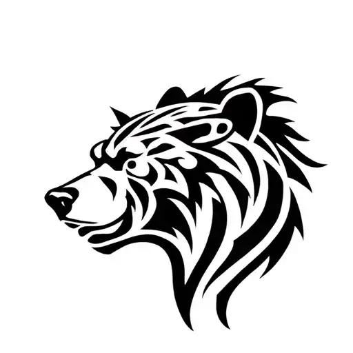 tribal grizzly bear head shoulder tattoo tattoo design idea