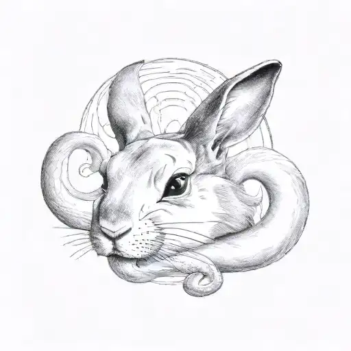 chinese starsign rabbit snake and dog tattoo design idea