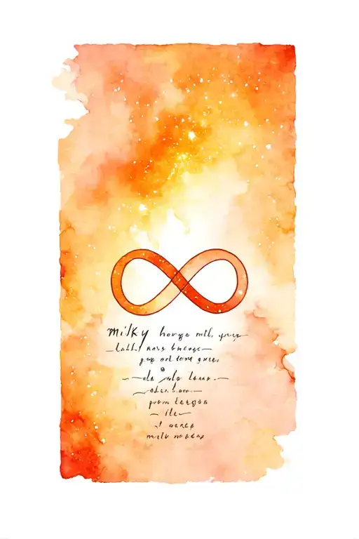 milky way galaxy and Infinity Symbol with names tattoo design idea