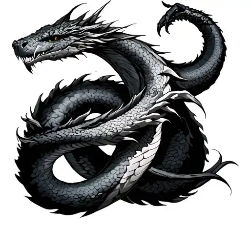 Jormungandr wrapped tattoo design idea