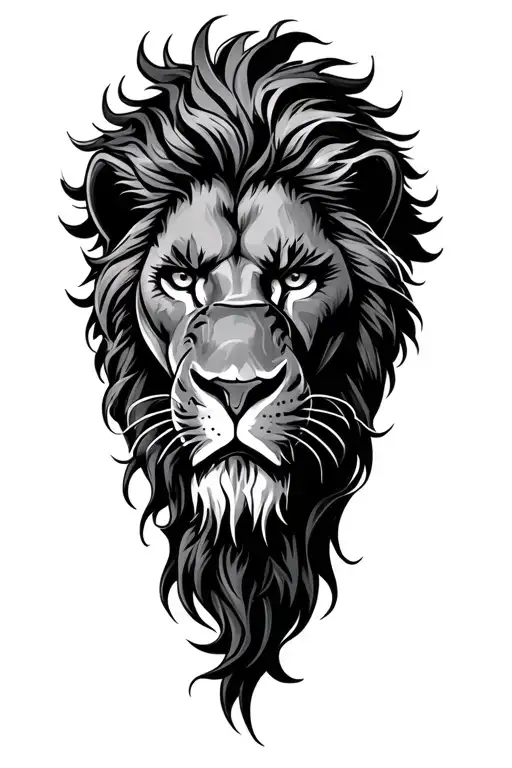 Samson rips lions tattoo design idea