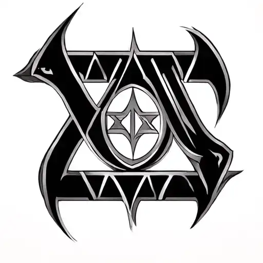 For an image of the "El Aleph" tattoo, artificial intelligence can generate a design that combines the Hebrew letter tattoo design idea