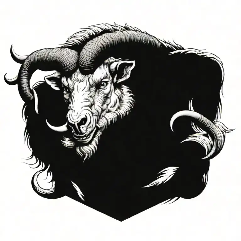 demon aries tattoo design idea