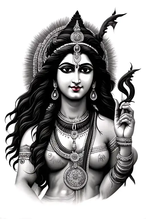 Maa Kali with Lord Shiva tattoo tattoo design idea
