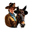 Lucky Luke and Elsa  tattoo design idea