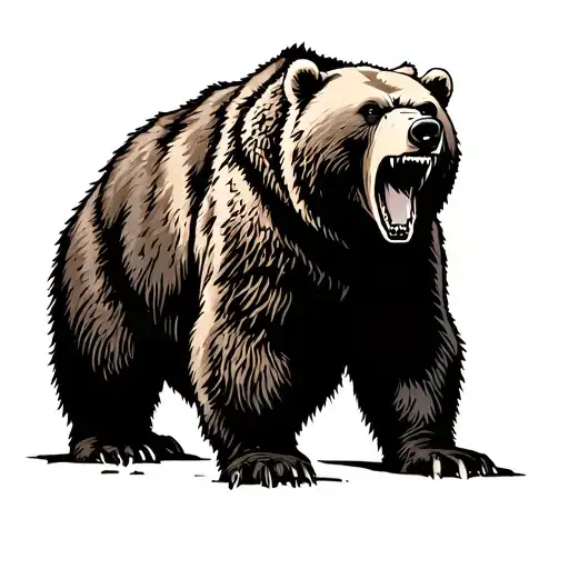 The main thing is to make an angry grizzly bear, roaring, after having had a territorial encounter, in which you see tattoo design idea