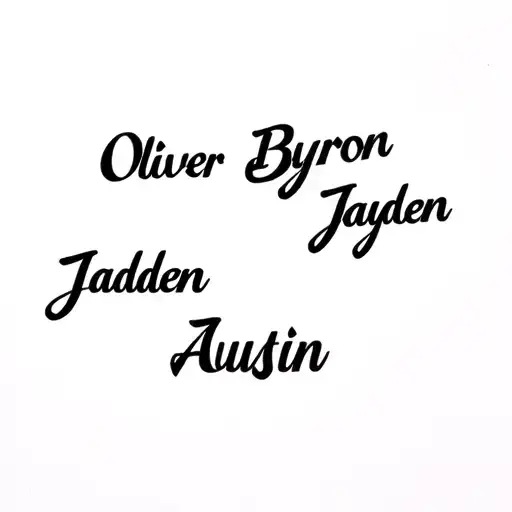 Names Oliver, Byron, Jayden And Austin tattoo design idea