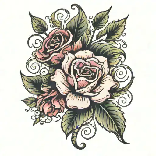January may June October December birth flower tattoo design idea