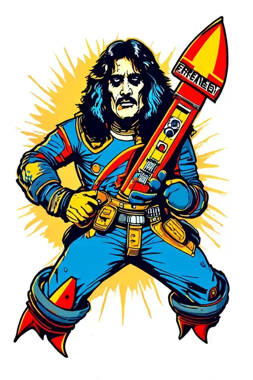 rocket outerspace ace Frehley tattoo design idea