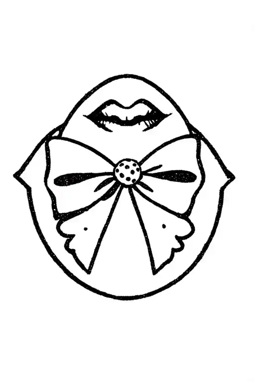 Lace Bow, cherry, discoball, moon, lips tattoo design idea
