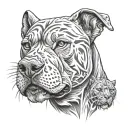 warriors lions American pit bulls face tattoo design idea