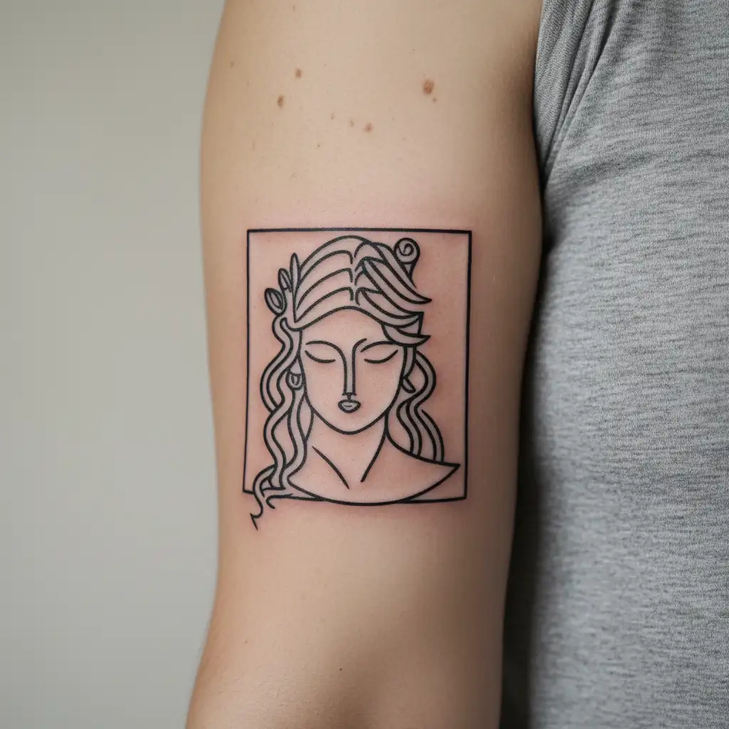 aphrodite and athena symbol tattoo design idea