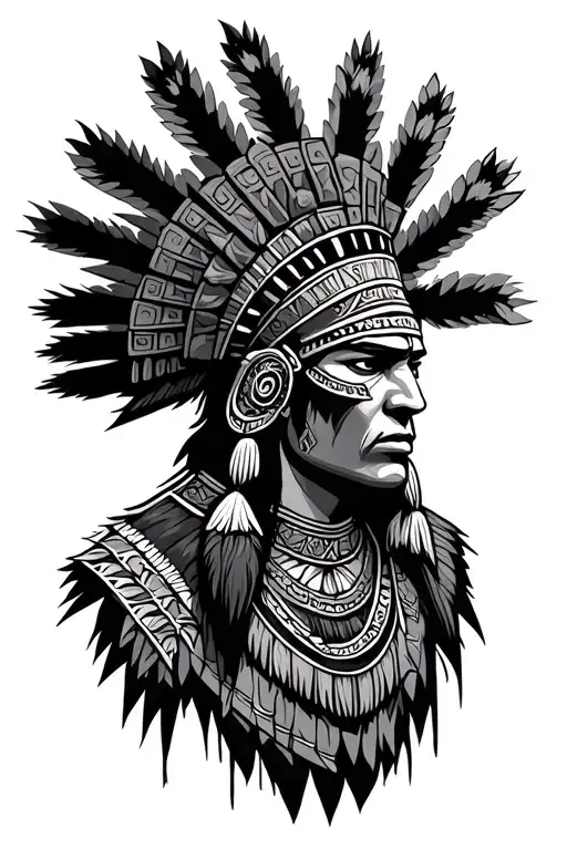 aztec warrior tattoo design idea
