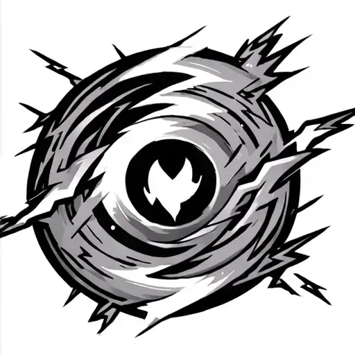 rinnegan and sharigan tattoo with lightning around it tattoo design idea