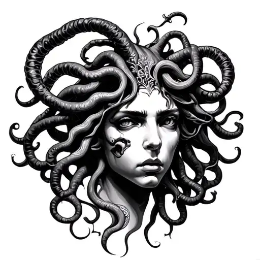 Black Medusa tattoo design idea