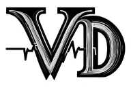 "V D" heartbeat line running track tattoo design idea