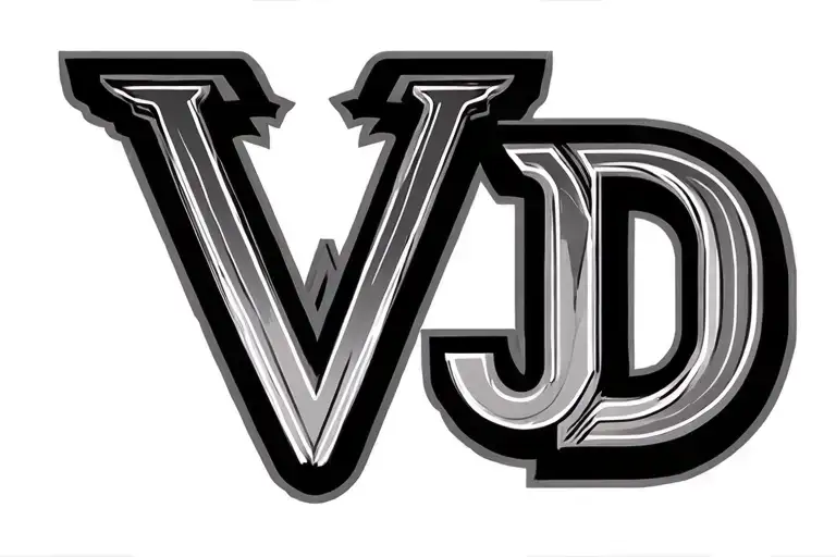 "V D" heartbeat line running track tattoo design idea