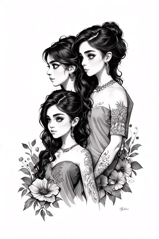 brother sister matching tattoo design idea