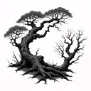 Haunted Tree tattoo design idea