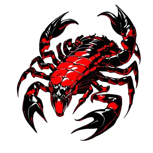 red and black lightsly shaded lillies wrapping around scorpion from mortal kombat  tattoo design idea