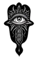 hamsa with eye inside tattoo design idea