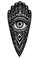 hamsa with eye inside tattoo design idea
