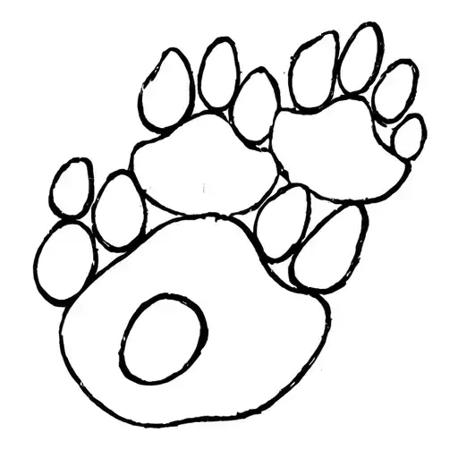 paw prints tattoo design idea