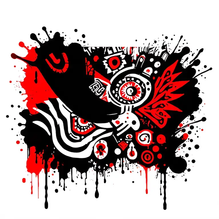Aztec symbols incorporated tattoo design idea